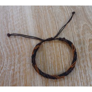 Bracelet rond Bayu noir et marron