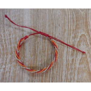 Bracelet sisalia rouge et orange