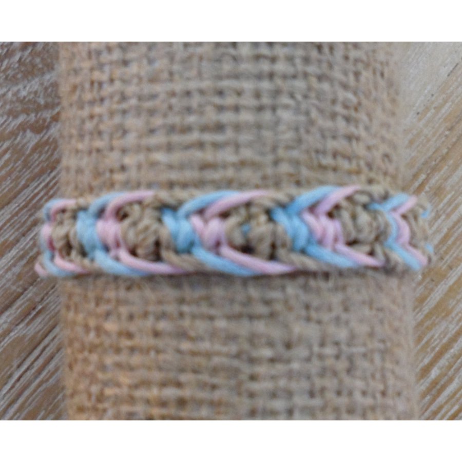 Bracelet sisalia turquoise et rose