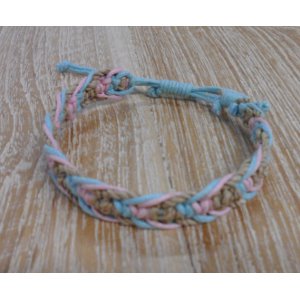 Bracelet sisalia turquoise et rose
