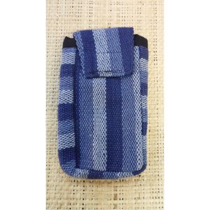 Pochette portable weaving bleu