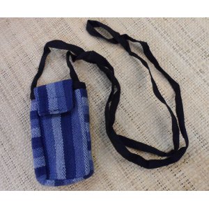 Pochette portable weaving bleu