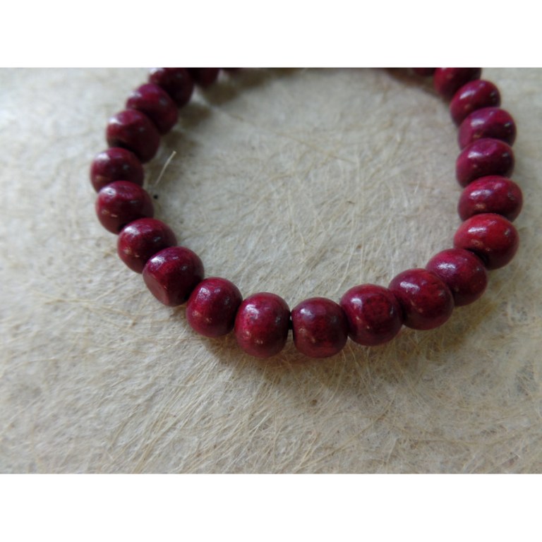 Bracelet élastique perles en bois cerise