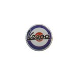 Badge petit Vespa noir sur fond bleu blanc rouge