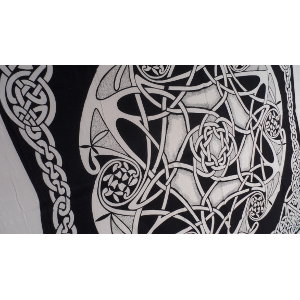 Tenture maxi étoile celtic noir et blanc