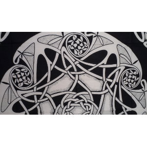 Tenture maxi étoile celtic noir et blanc