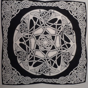 Tenture maxi étoile celtic noir et blanc