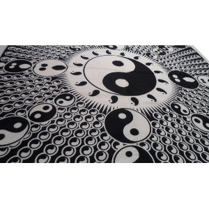 Tenture maxi full yin yang délire blanc et noir