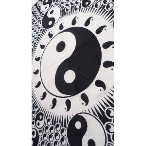 Tenture maxi full yin yang délire blanc et noir