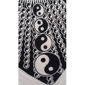 Tenture maxi full yin yang délire blanc et noir
