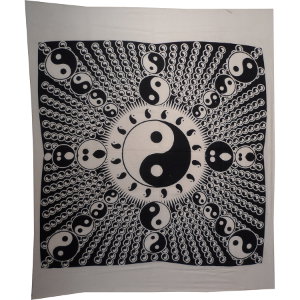 Tenture maxi full yin yang délire blanc et noir
