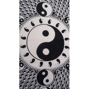 Tenture maxi full yin yang délire blanc et noir