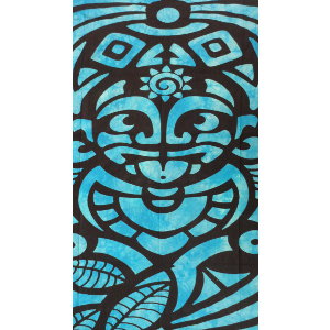 Tenture totem tiki bleu