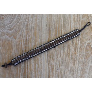 Bracelet perles bois marron