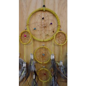 Dreamcatcher 12 cree 5 cercles jaune