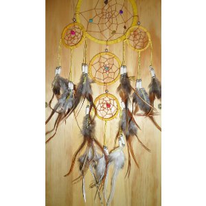 Dreamcatcher 12 cree 5 cercles jaune