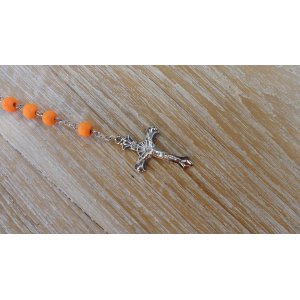 Chapelet en perles de bois orange