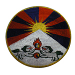 Ecusson rond drapeau tibétain 