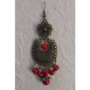 Pendants d'oreilles princesse du Siam rouges