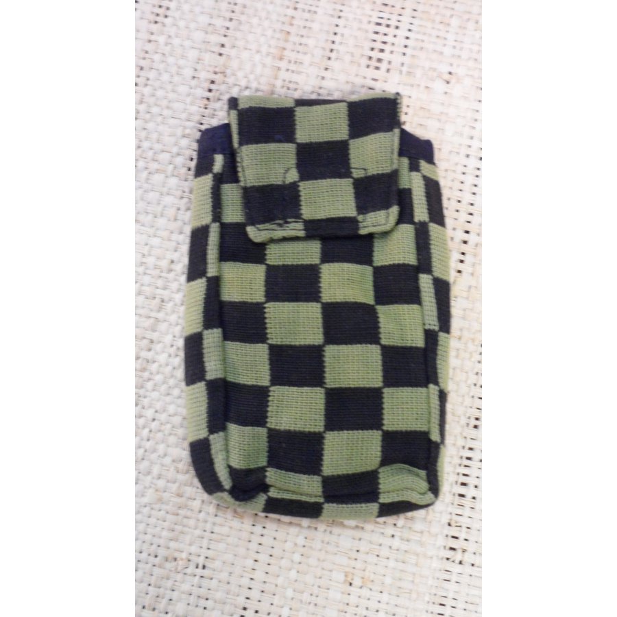 Housse mobile L kaki damier