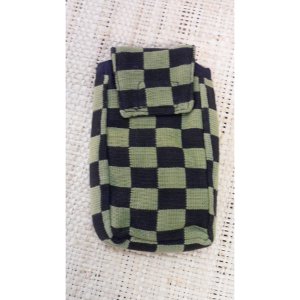 Housse mobile L kaki damier