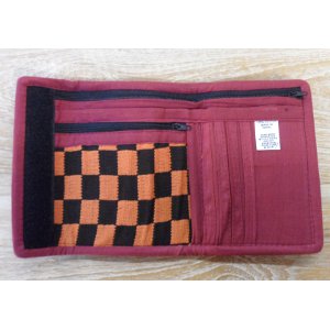 Portefeuille damier noir orange