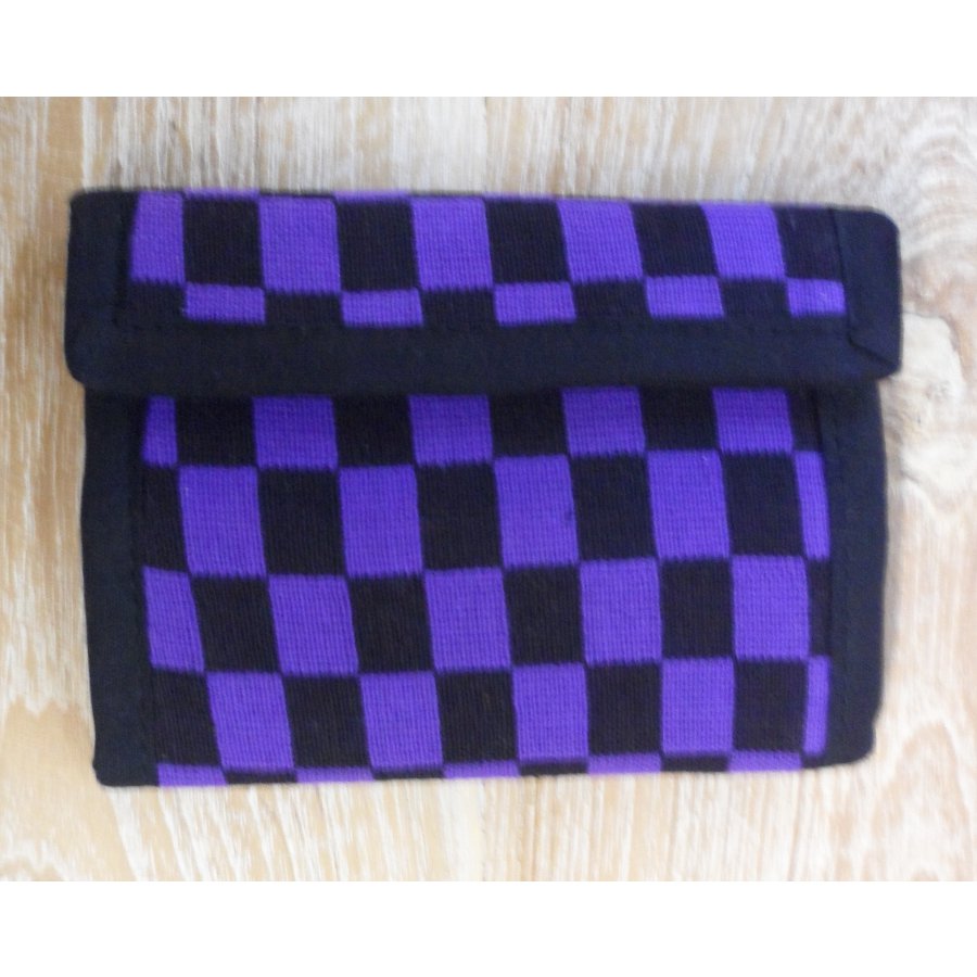 Portefeuille damier noir violet