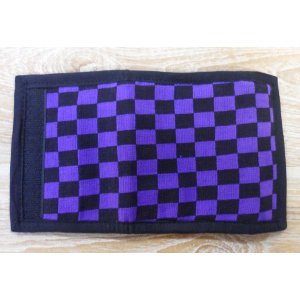 Portefeuille damier noir violet