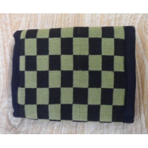 Portefeuille damier noir vert