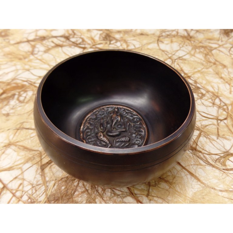 Bol tibétain foncé gravé Ganesh