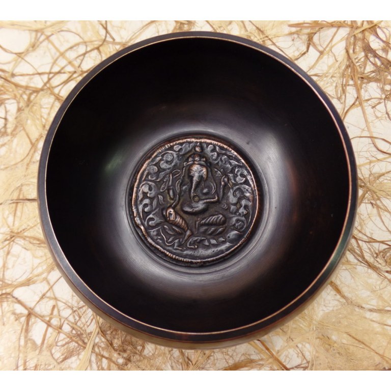 Bol tibétain foncé gravé Ganesh
