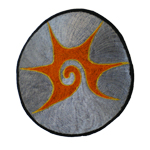 Ecusson tribal spirale gris
