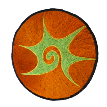 Ecusson tribal spirale orange