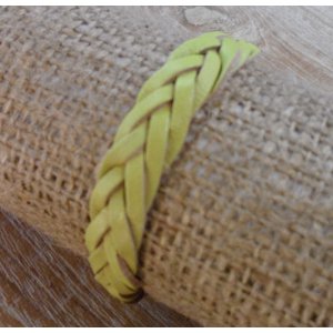 Bracelet cuir tresse fluo 1