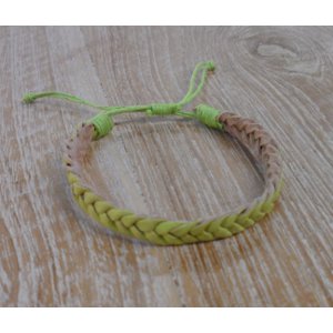 Bracelet cuir tresse fluo 2