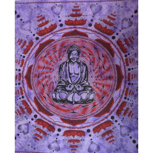 Maxi tenture lotus Bouddha mauve