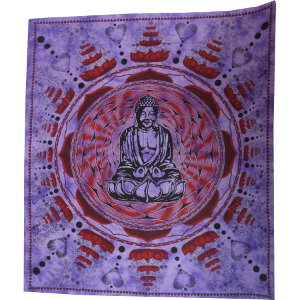 Maxi tenture lotus Bouddha mauve