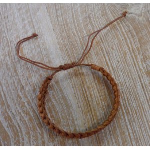 Bracelet macramé cuir marron clair