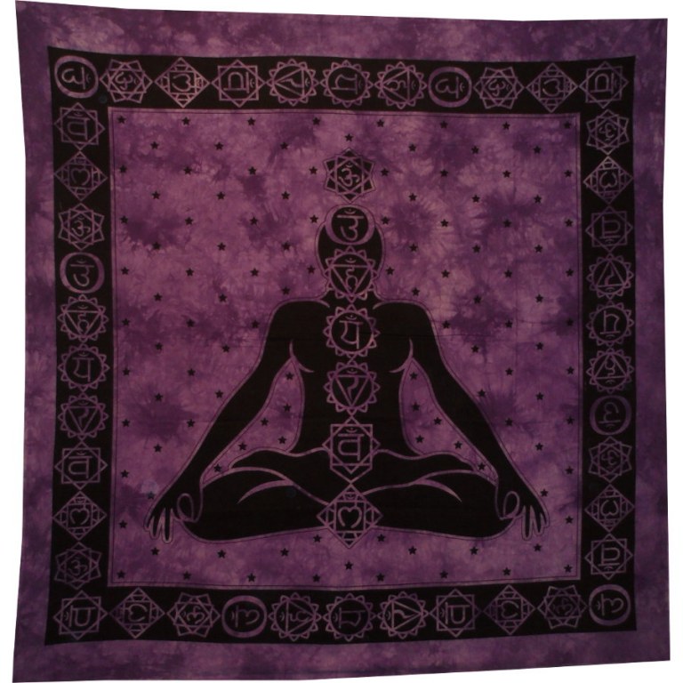 Tenture maxi mauve 7 chakras