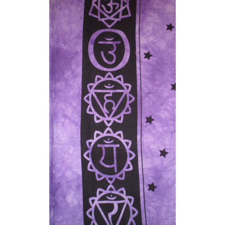 Tenture maxi mauve 7 chakras