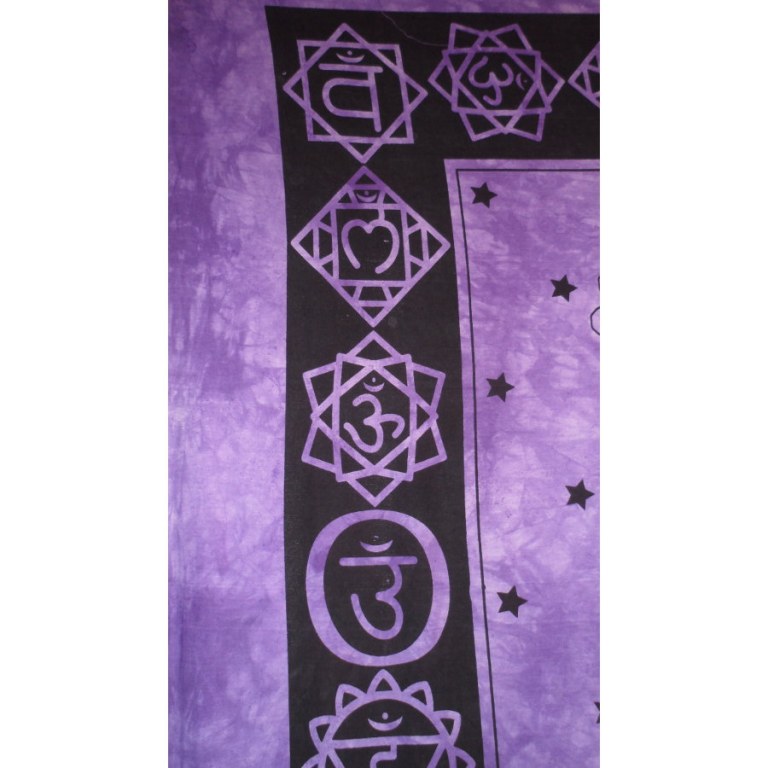 Tenture maxi mauve 7 chakras