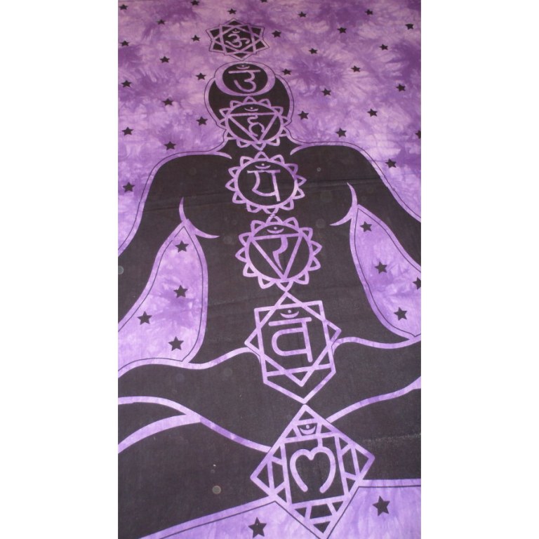 Tenture maxi mauve 7 chakras