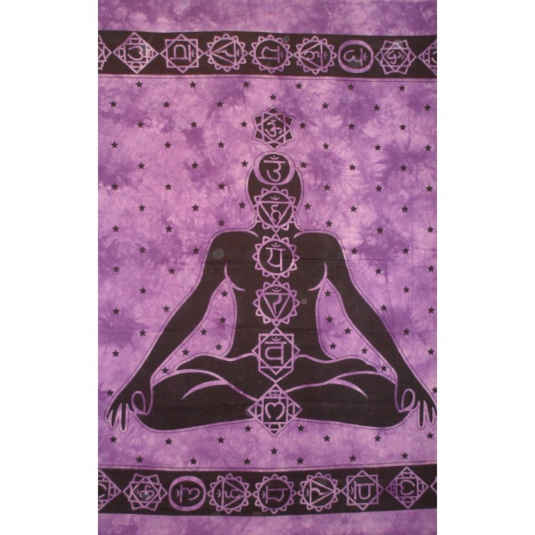 Tenture maxi mauve 7 chakras