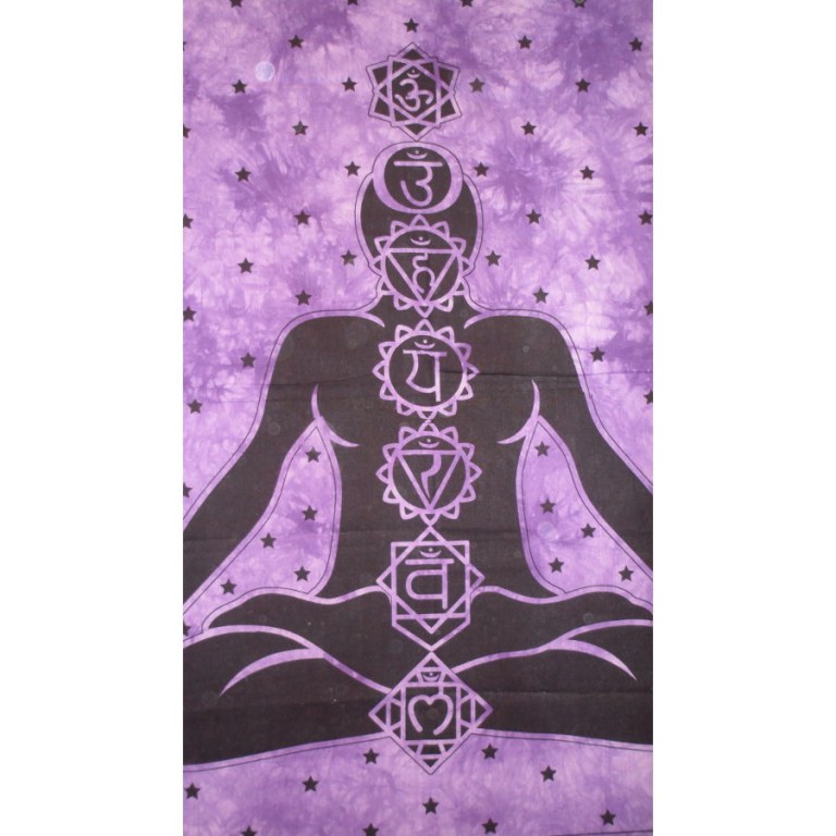Tenture maxi mauve 7 chakras