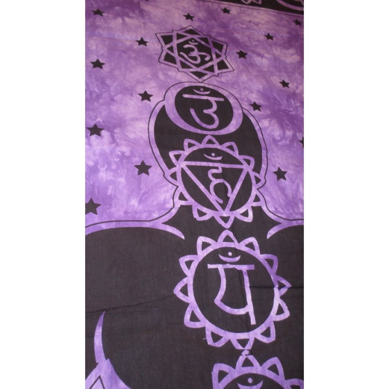 Tenture maxi mauve 7 chakras