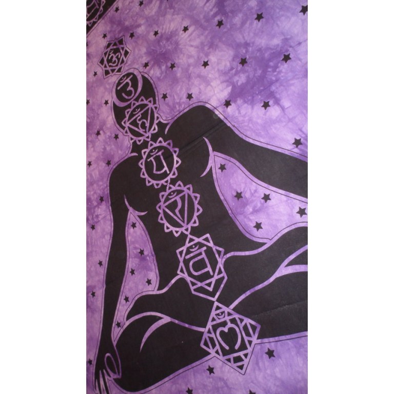 Tenture maxi mauve 7 chakras