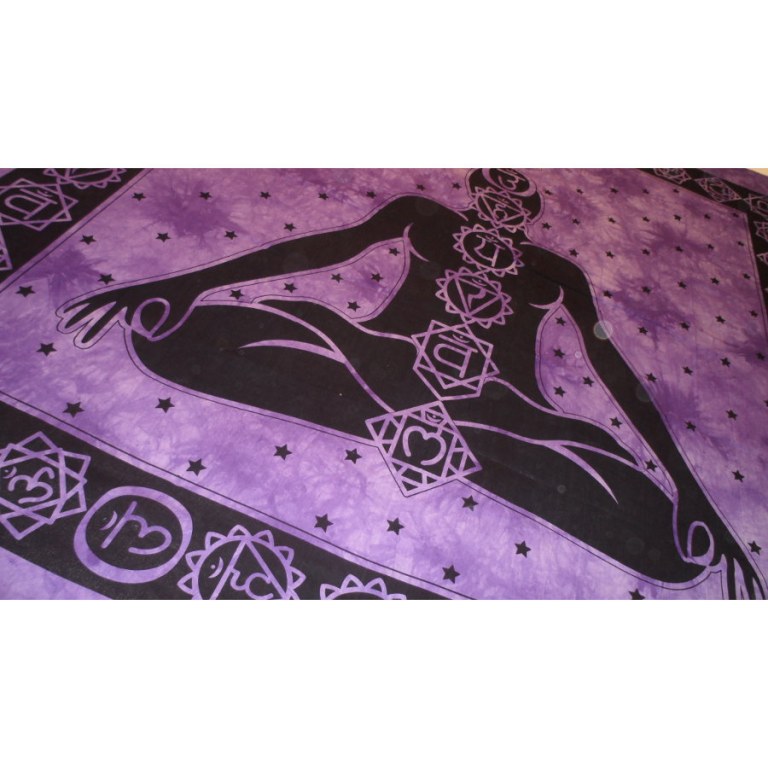 Tenture maxi mauve 7 chakras