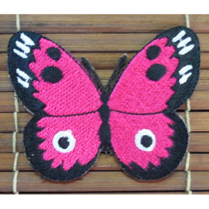 Ecusson papillon fuschia