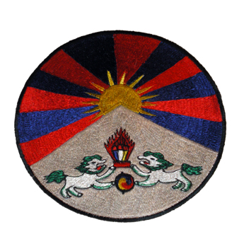 Ecusson drapeau du Tibet rond