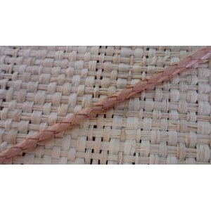 Bracelet rond cuir tressé naturel